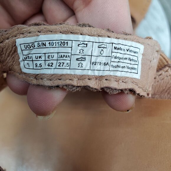 UGG Shoes Womens Size 11 Brown Leather Audra Thong Sandals - Picture 8 of 9